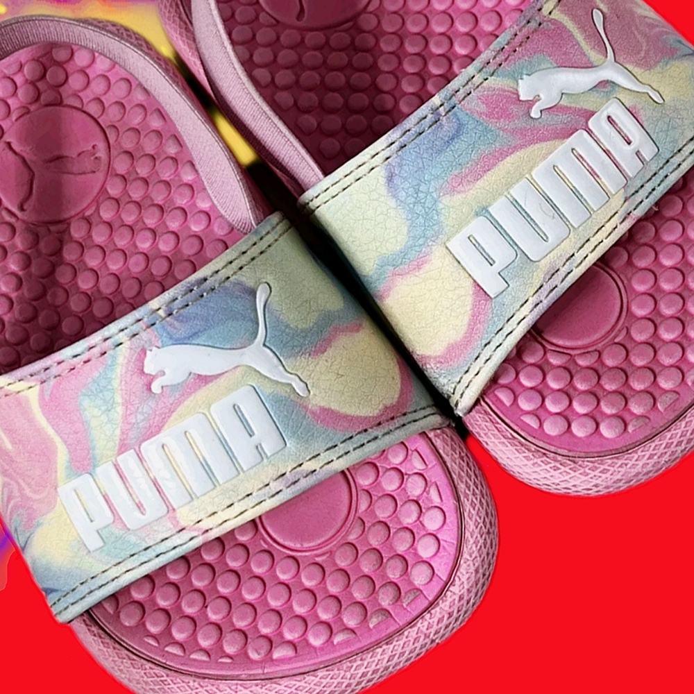PUMA Girls Cool Cat Slides with Backstrap